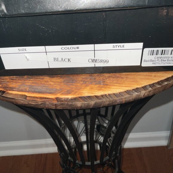 Black Lace Up Combat /Biker Boots size 8 - Picture 3 of 10